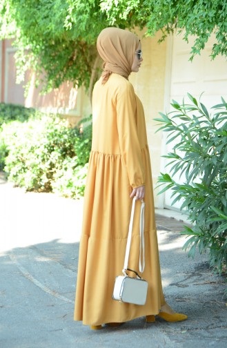 Mustard Hijab Dress 8005-08