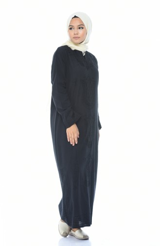 Şile Bezi Pamuklu Elbise 8000-03 Siyah