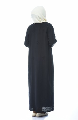 Şile Bezi Pamuklu Elbise 8000-03 Siyah
