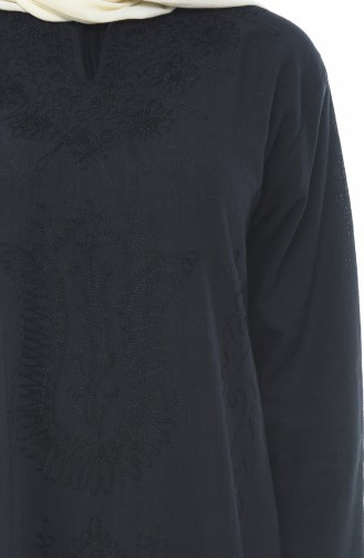 Baumwolles Kleid aus Şile Stoff  8000-03 Schwarz 8000-03