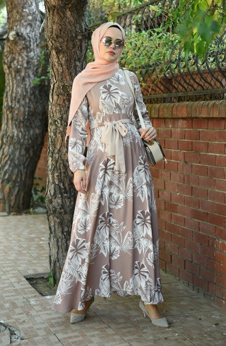 Powder Hijab Dress 8002-03