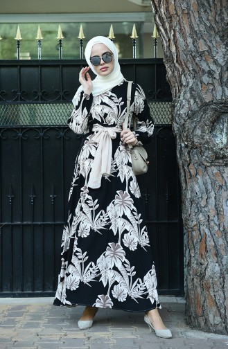 Black Hijab Dress 8002-06