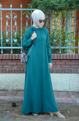 Emerald Green Hijab Dress 8119-11