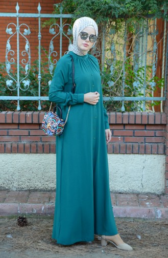 Emerald Green Hijab Dress 8119-11