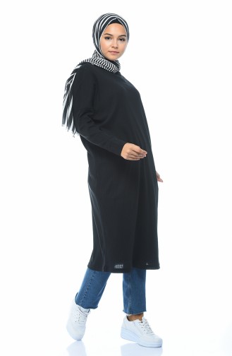 Bisiklet Yaka Tunik 2230-01 Siyah