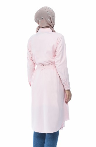 Oxford Kuşaklı Tunik 6245-03 Pudra