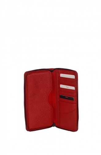 Yılka 3203 Damen Echte Leder Geldtasche Rot 1247589005390