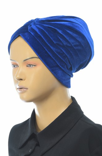 Bonnet en Velours 0038-15 Bleu Roi 0038-15