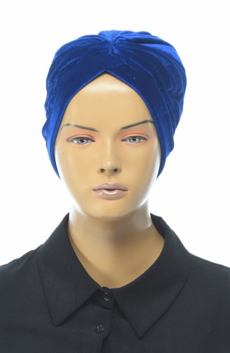 Bonnet en Velours 0038-15 Bleu Roi 0038-15