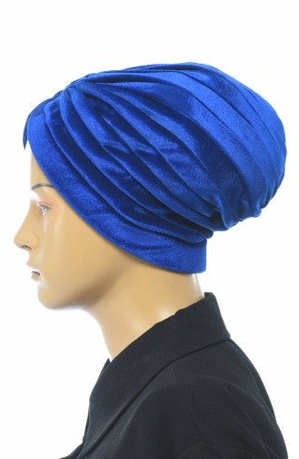 Bonnet en Velours 0038-15 Bleu Roi 0038-15