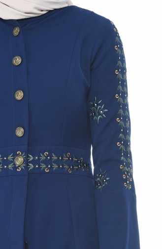 Abaya Brodée 9110-04 Bleu Marine 9110-04