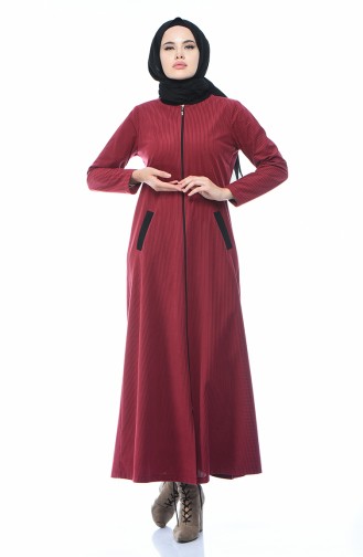 Abaya a Fermeture 0090-01 Plum 0090-01