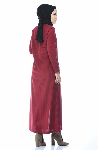 Abaya with Zipper Plum color 0090-01