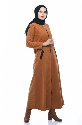 Abaya with Zipper Mustard color 0090-02