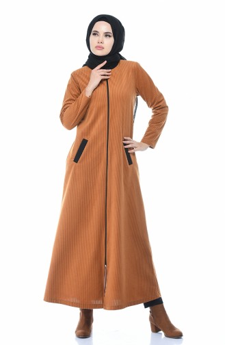 Abaya with Zipper Mustard color 0090-02