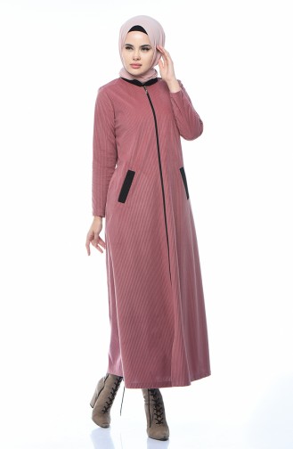Abaya with Zipper Rose Dried 0090-03