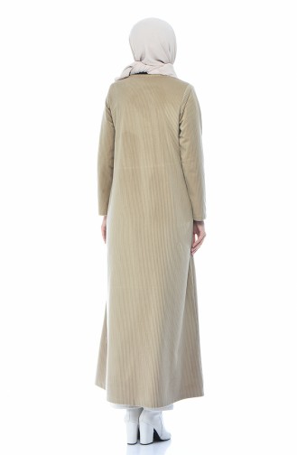 Abaya a Fermeture 0090-04 Beige 0090-04