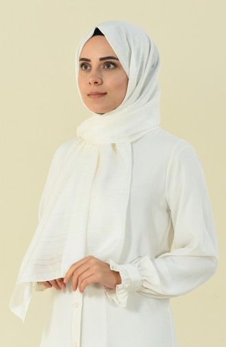 Châle Coton a Motifs 2361-25 Blanc Cassé 2361-25