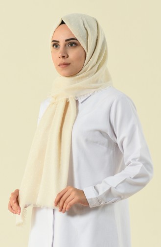 Cream patterned cotton shawl 901535-07