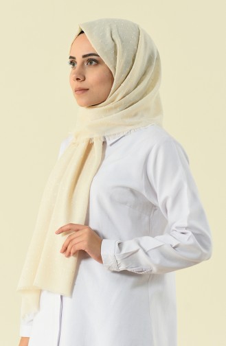Cream patterned cotton shawl 901535-07