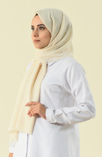 Cream patterned cotton shawl 901535-07