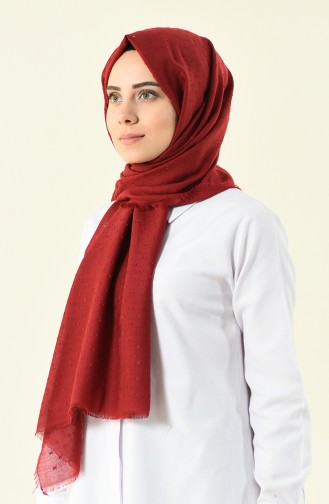 claret red patterned cotton shawl 901535-09