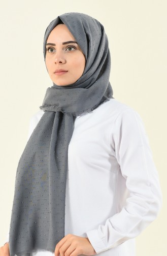 Shawl cotton plaid gray color 901535-14