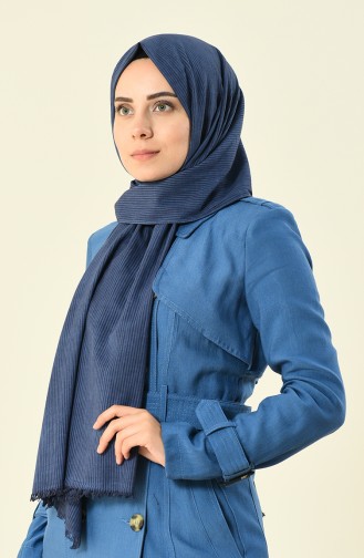 Navy blue cotton shawl 901536-05