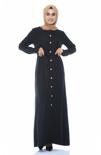 Black Hijab Dress 6010A-02