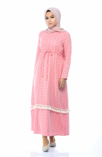 Robe Détail Franges 8009-02 Rose 8009-02