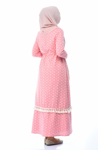 Quasten-detailliertes Kleid  8009-02 Pink 8009-02