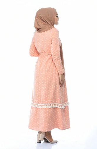 Quasten-detailliertes Kleid  8009-03 Orange 8009-03