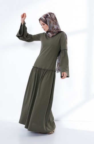 Robe Froncée 5038-02 Khaki 5038-02