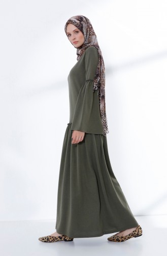 Robe Froncée 5038-02 Khaki 5038-02