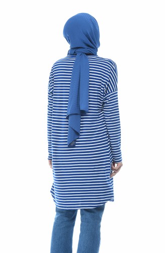 Striped Seasonal Tunic Dark Blue 1058-01