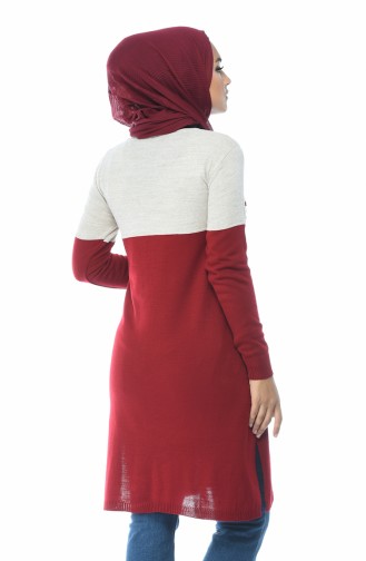 Tricot Embossed Tunic Red 1342-07