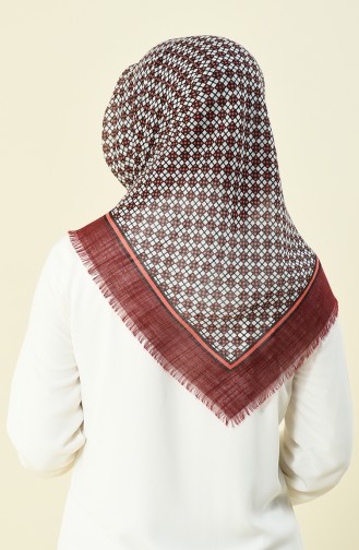Patterned Cotton Scarf claret red 2367-11