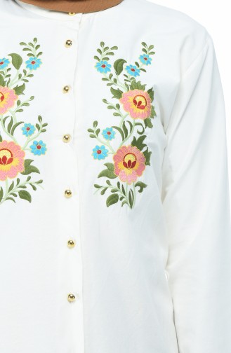 Embroidered Shirt Cream 1013-11