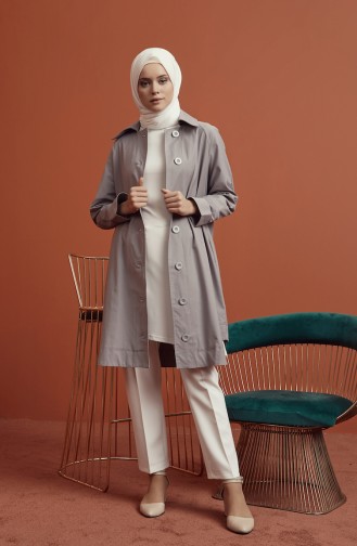 Trenchcoat mit Knöpfen 3610-04 Grau 3610-04