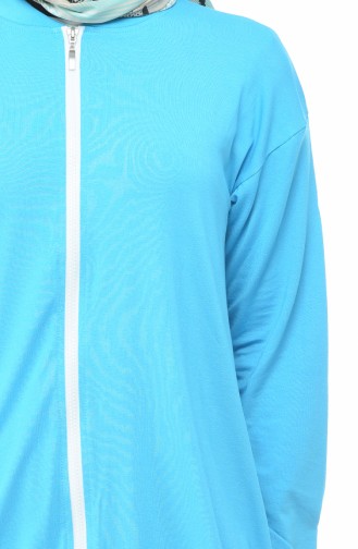 Gilet Viscose a Fermeture 0004-04 Turquoise 0004-04