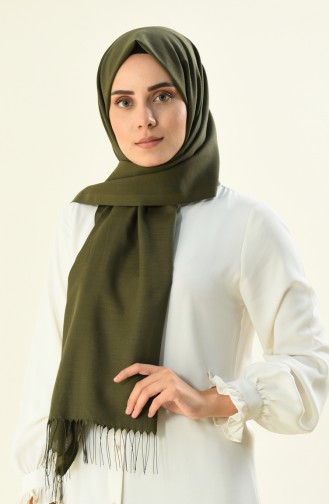 Plain Tassel Seasonal Shawl Dark Khaki 901488-39