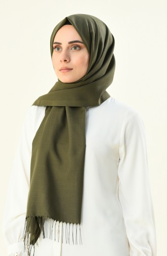 Plain Tassel Seasonal Shawl Dark Khaki 901488-39