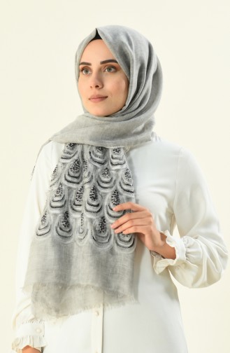 Light Gray Shawl 1016-09