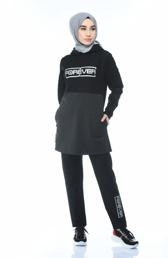 Hooded Tracksuit Black Anthracite 9089-01