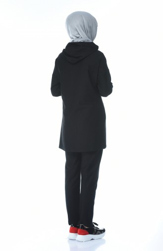 بدلة رياضية بقبعة أسود انتراسيت 9089-01