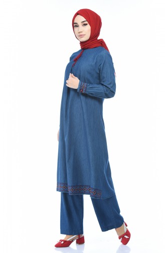 طقم أزرق كحلي 9588-01