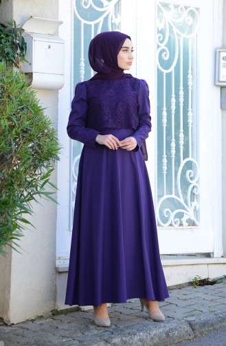Purple Hijab Dress 9032-02