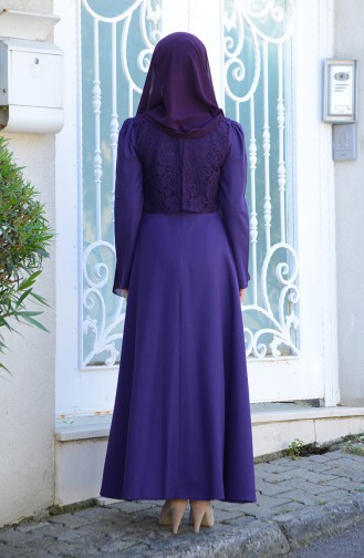 Purple Hijab Dress 9032-02