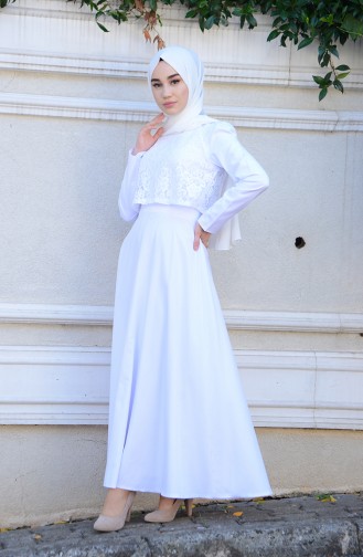 Robe Hijab Blanc 9032-05