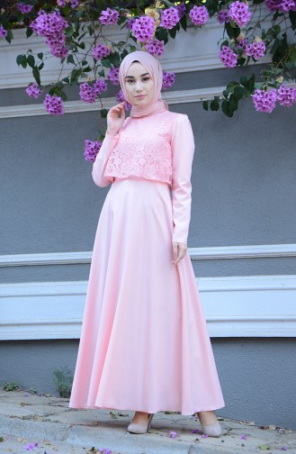 Powder Hijab Dress 9032-06